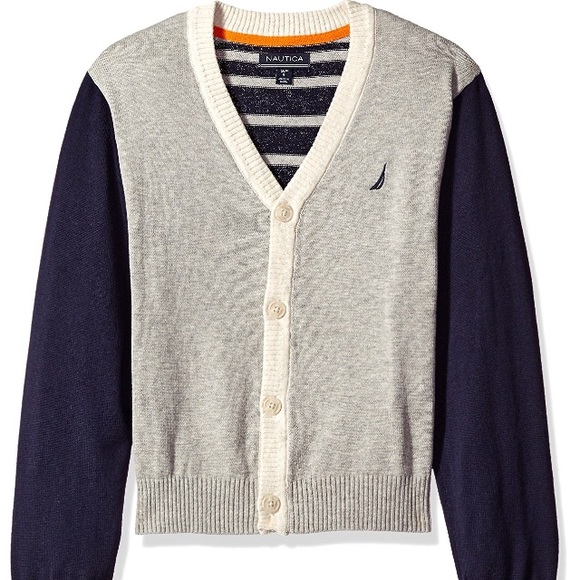 Nautica Boys Stripe Cardigan Sweater